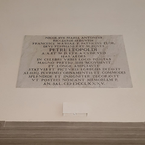 Dedicatory plaque to Pietro Leopoldo